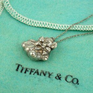 Authentic TIFFANY＆Co. Bear motif Necklace Silver925 [Used]